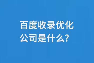 百度收录优化公司是什么