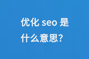 优化seo是什么意思