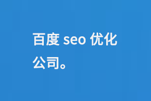 百度seo优化公司